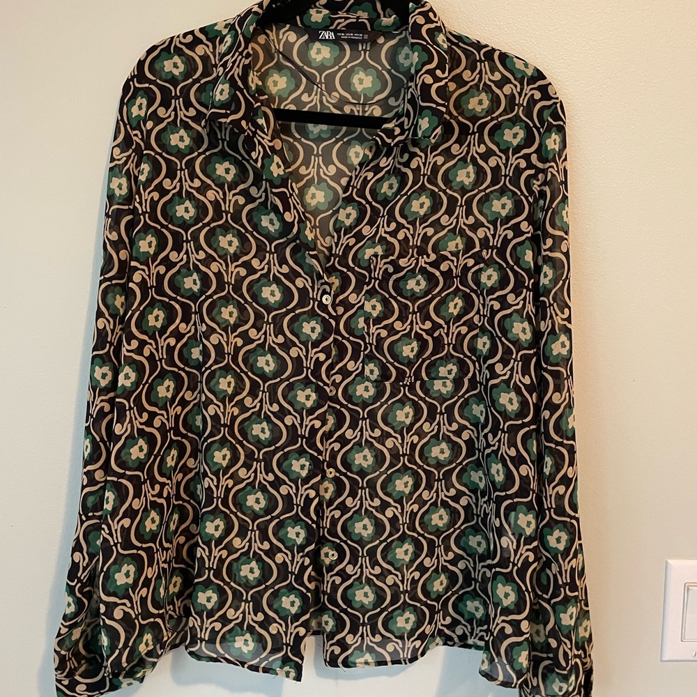Zara green blouse